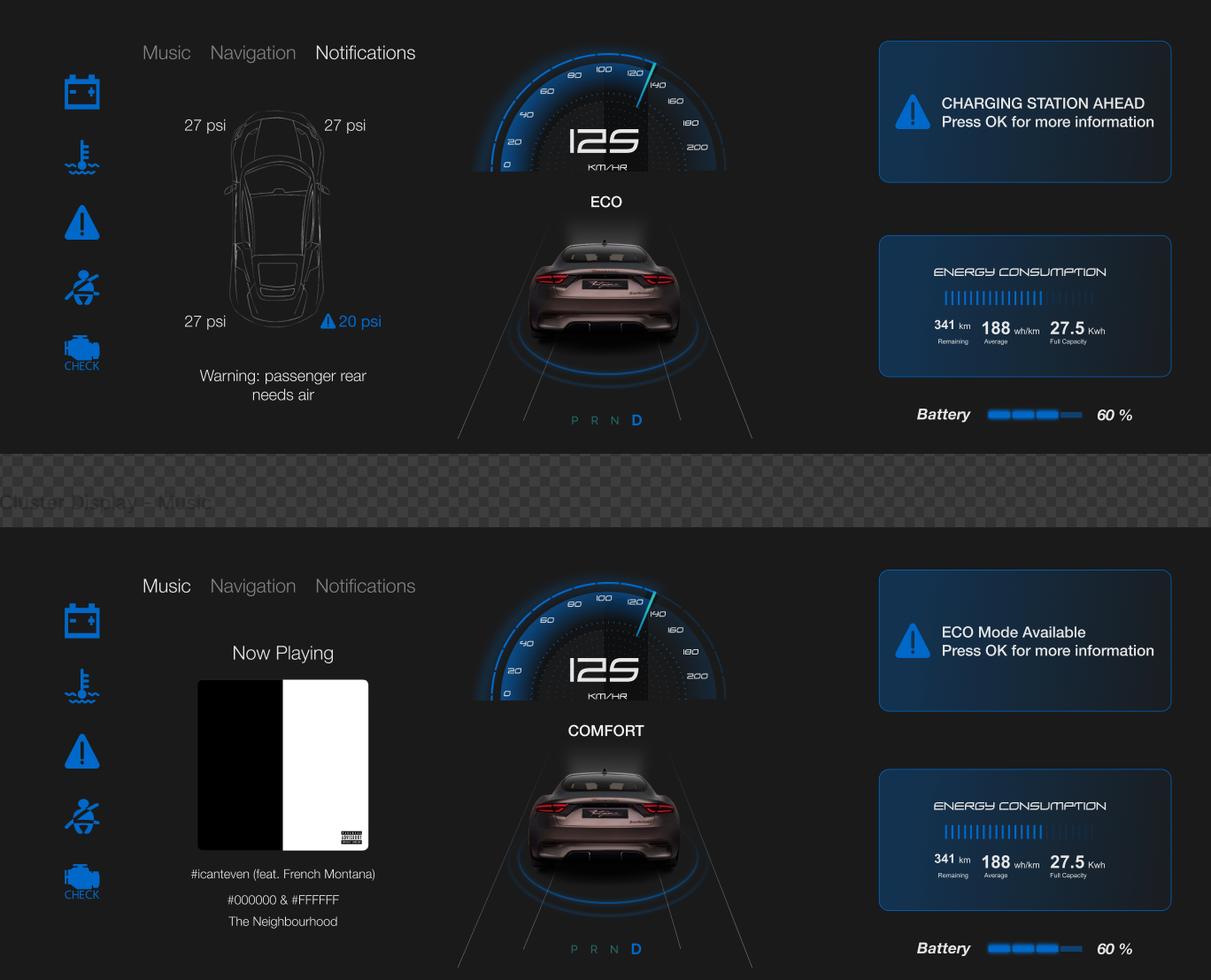 Maserati Folgore home screen